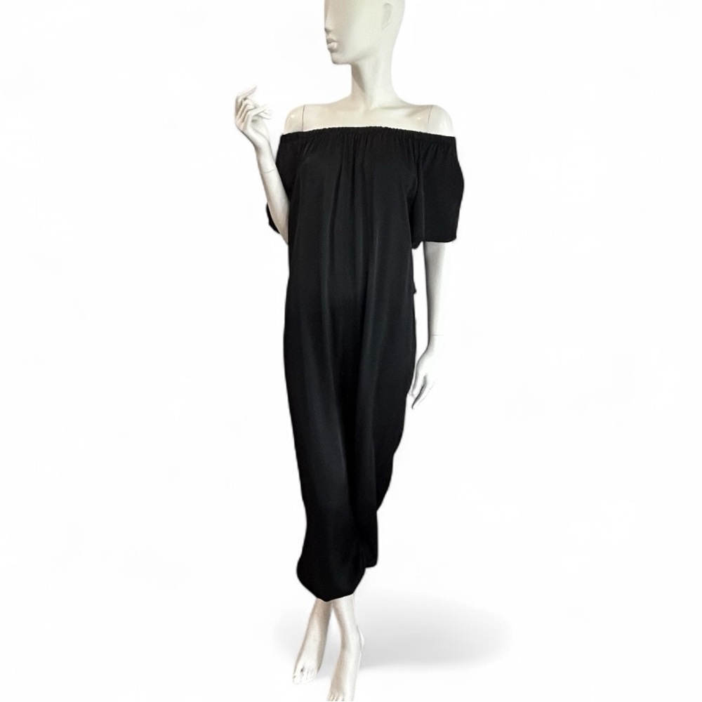 Italian Made Viscose Off the Shoulder Jumpsuit